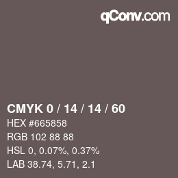 カラーコード: CMYK 0 / 14 / 14 / 60 | qconv.com