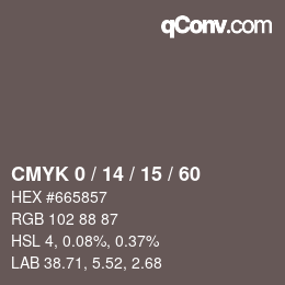 颜色代码: CMYK 0 / 14 / 15 / 60 | qconv.com