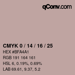 カラーコード: CMYK 0 / 14 / 16 / 25 | qconv.com