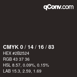 Color code: CMYK 0 / 14 / 16 / 83 | qconv.com