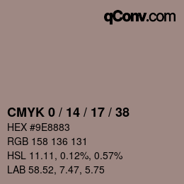 Farbcode: CMYK 0 / 14 / 17 / 38 | qconv.com