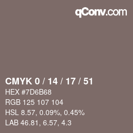 Color code: CMYK 0 / 14 / 17 / 51 | qconv.com