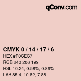颜色代码: CMYK 0 / 14 / 17 / 6 | qconv.com