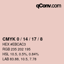 カラーコード: CMYK 0 / 14 / 17 / 8 | qconv.com