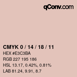 カラーコード: CMYK 0 / 14 / 18 / 11 | qconv.com