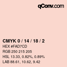 Color code: CMYK 0 / 14 / 18 / 2 | qconv.com