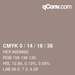Código de color: CMYK 0 / 14 / 18 / 38 | qconv.com