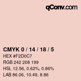 Color code: CMYK 0 / 14 / 18 / 5 | qconv.com