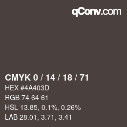 Color code: CMYK 0 / 14 / 18 / 71 | qconv.com