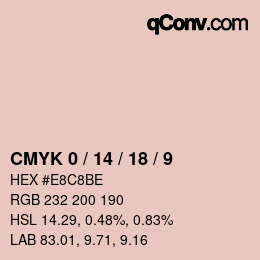 カラーコード: CMYK 0 / 14 / 18 / 9 | qconv.com