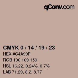 カラーコード: CMYK 0 / 14 / 19 / 23 | qconv.com