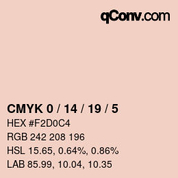 カラーコード: CMYK 0 / 14 / 19 / 5 | qconv.com