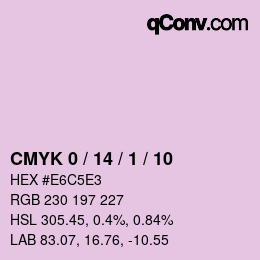 カラーコード: CMYK 0 / 14 / 1 / 10 | qconv.com