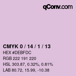 颜色代码: CMYK 0 / 14 / 1 / 13 | qconv.com