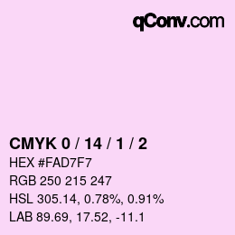 カラーコード: CMYK 0 / 14 / 1 / 2 | qconv.com