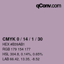 颜色代码: CMYK 0 / 14 / 1 / 30 | qconv.com