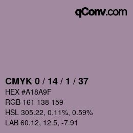 カラーコード: CMYK 0 / 14 / 1 / 37 | qconv.com