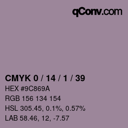 Color code: CMYK 0 / 14 / 1 / 39 | qconv.com