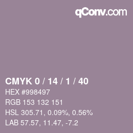 颜色代码: CMYK 0 / 14 / 1 / 40 | qconv.com