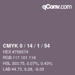 Color code: CMYK 0 / 14 / 1 / 54 | qconv.com