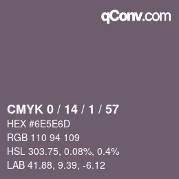 Color code: CMYK 0 / 14 / 1 / 57 | qconv.com