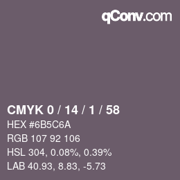 Color code: CMYK 0 / 14 / 1 / 58 | qconv.com