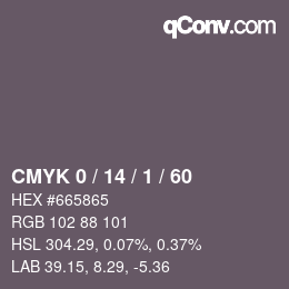 Color code: CMYK 0 / 14 / 1 / 60 | qconv.com