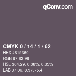 Color code: CMYK 0 / 14 / 1 / 62 | qconv.com