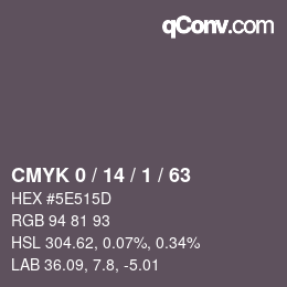 Color code: CMYK 0 / 14 / 1 / 63 | qconv.com