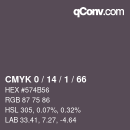 Color code: CMYK 0 / 14 / 1 / 66 | qconv.com