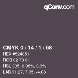 Color code: CMYK 0 / 14 / 1 / 68 | qconv.com