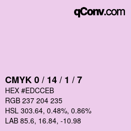 カラーコード: CMYK 0 / 14 / 1 / 7 | qconv.com