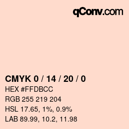 カラーコード: CMYK 0 / 14 / 20 / 0 | qconv.com
