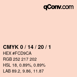 カラーコード: CMYK 0 / 14 / 20 / 1 | qconv.com