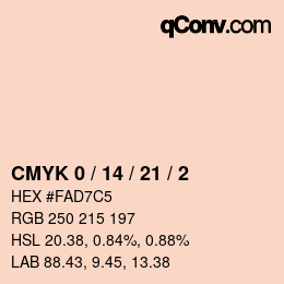颜色代码: CMYK 0 / 14 / 21 / 2 | qconv.com