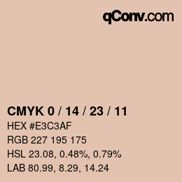 颜色代码: CMYK 0 / 14 / 23 / 11 | qconv.com
