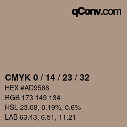カラーコード: CMYK 0 / 14 / 23 / 32 | qconv.com