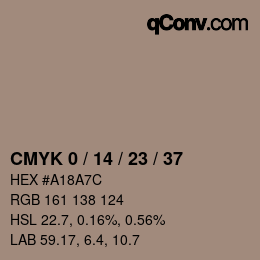カラーコード: CMYK 0 / 14 / 23 / 37 | qconv.com