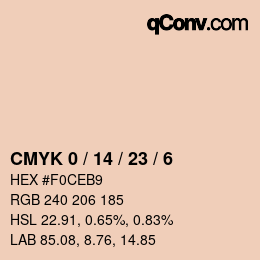 Code couleur: CMYK 0 / 14 / 23 / 6 | qconv.com