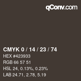 颜色代码: CMYK 0 / 14 / 23 / 74 | qconv.com