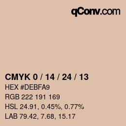 カラーコード: CMYK 0 / 14 / 24 / 13 | qconv.com
