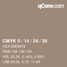 カラーコード: CMYK 0 / 14 / 24 / 38 | qconv.com