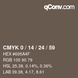 Color code: CMYK 0 / 14 / 24 / 59 | qconv.com
