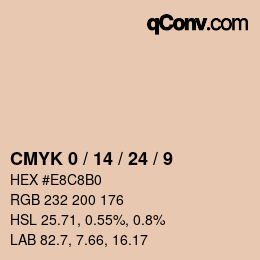 Farbcode: CMYK 0 / 14 / 24 / 9 | qconv.com