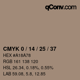 カラーコード: CMYK 0 / 14 / 25 / 37 | qconv.com