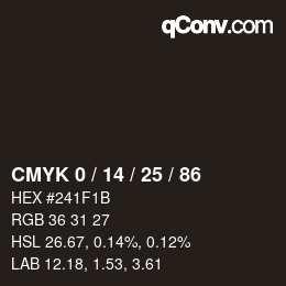 Código de color: CMYK 0 / 14 / 25 / 86 | qconv.com
