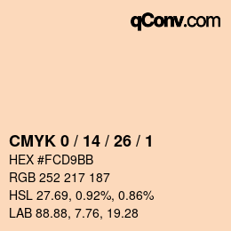 カラーコード: CMYK 0 / 14 / 26 / 1 | qconv.com