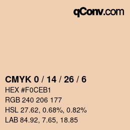 カラーコード: CMYK 0 / 14 / 26 / 6 | qconv.com