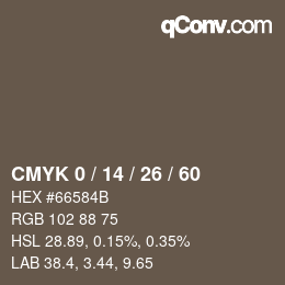 颜色代码: CMYK 0 / 14 / 26 / 60 | qconv.com