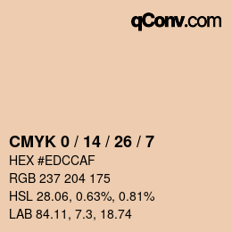 カラーコード: CMYK 0 / 14 / 26 / 7 | qconv.com